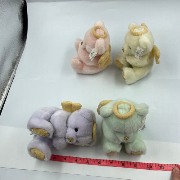 Vintage Russ Berrie & CO Small Plush Angel Teddy Bears Lot 4 Hope Joy Love Peace - Picture 6 of 11